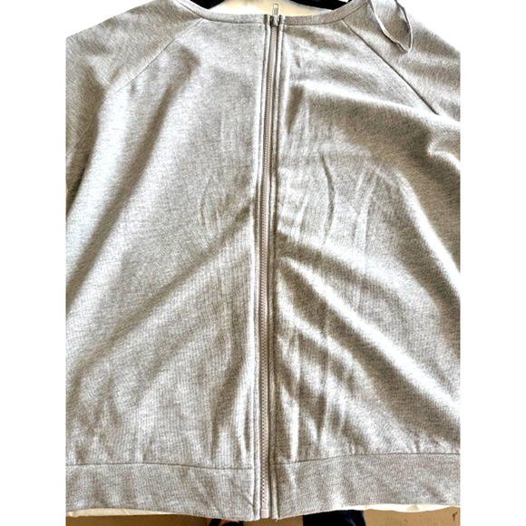 REBELLIOUS ONE ZIP BACK SWEAT SHIRT HEATHER GRAY SEQUIN SMILEY FACE SZ LARGE NEW - Picture 5 of 9